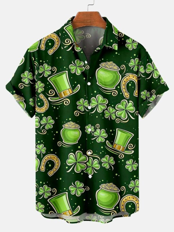 Clover Pot of Gold St Patrick’s Day Hawaiian Shirt