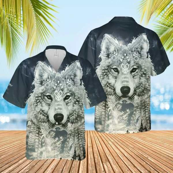 Wolf Symbol Native American Hawaiian Shirt